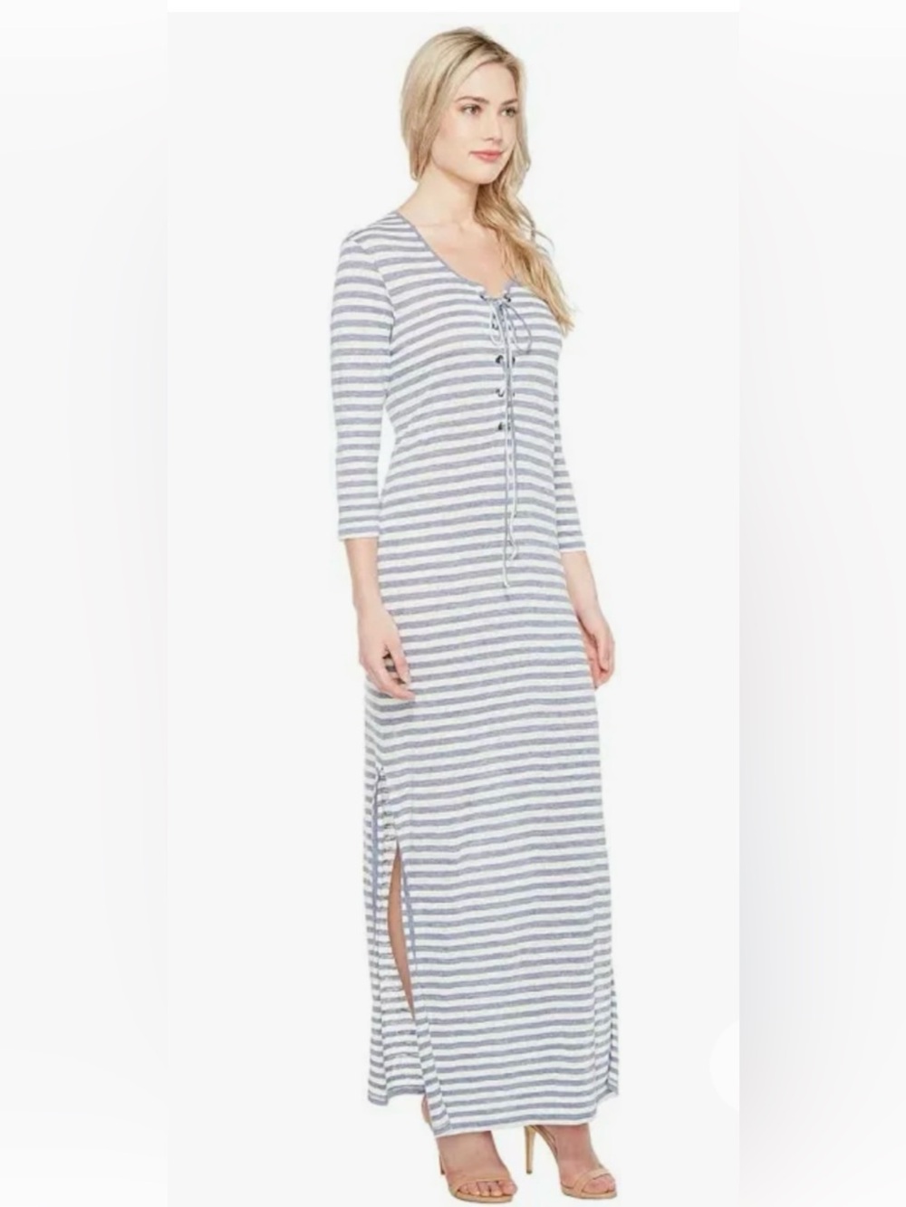 AG the Claude dress Heather, blue and white striped